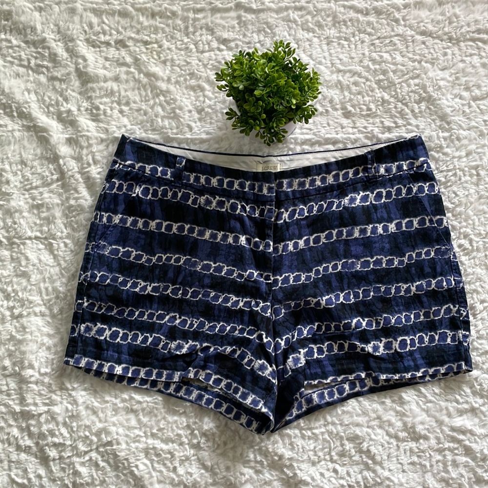 🎈J Crew Navy & White Tie Dye Shorts